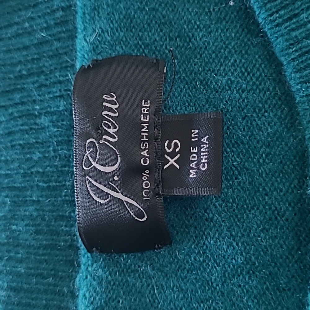 J.Crew 100% Cashmere Sweater Dress Teal Green XS Long Sleeve Knit Midi Workwear - Picture 5 of 12
